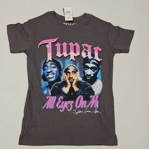 NWT 2PAC Tupac Women's Graphic T-Shirt Grey Size XXS